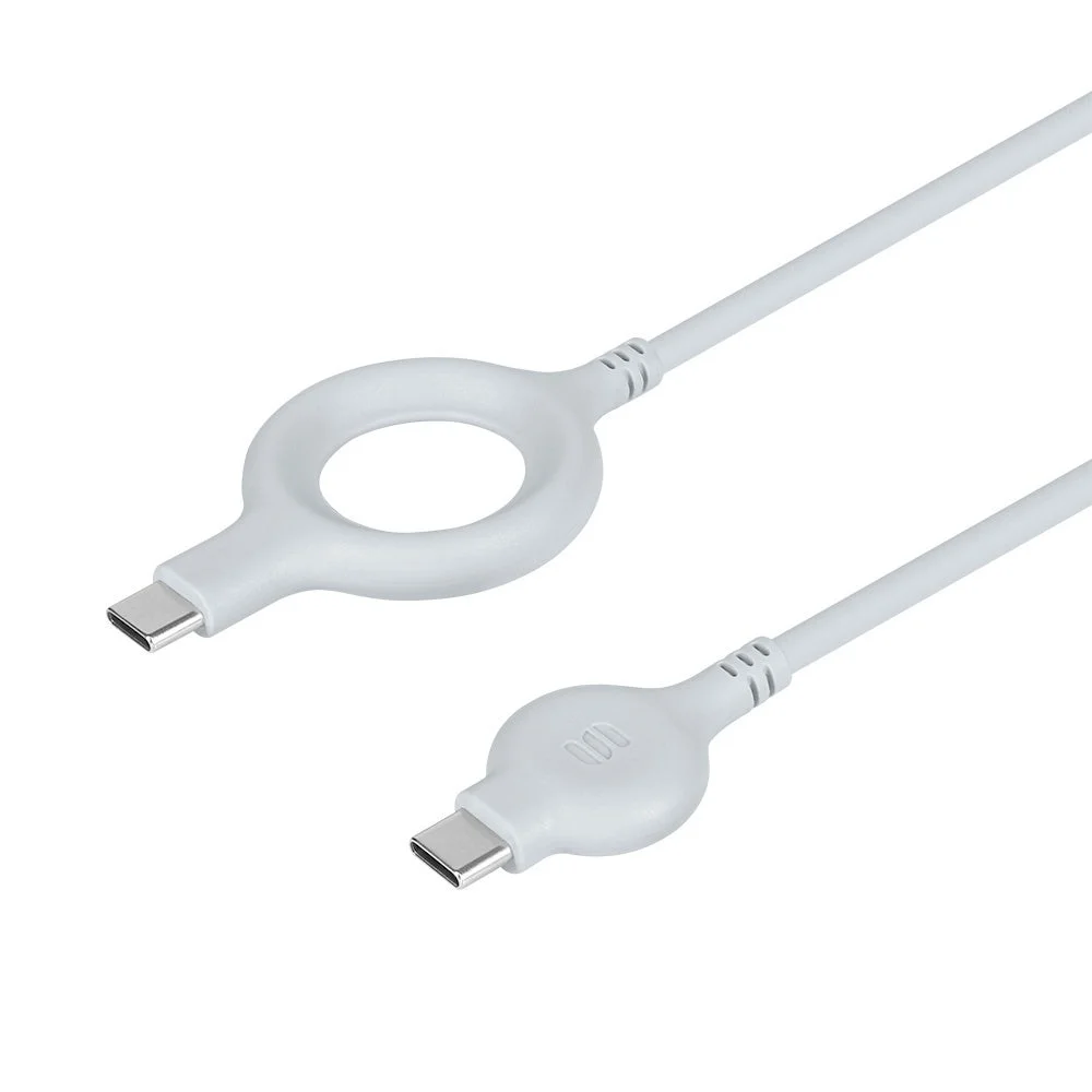 Ring Cable ブルーグレー。リング形状とコネクター部が付いたUSB Type-Cケーブル