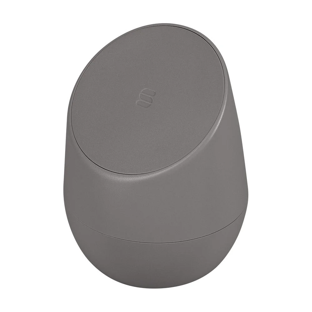Tiny Dock チャコールの斜めの円形面を持つ丸みのあるグレーのワイヤレス充電器
