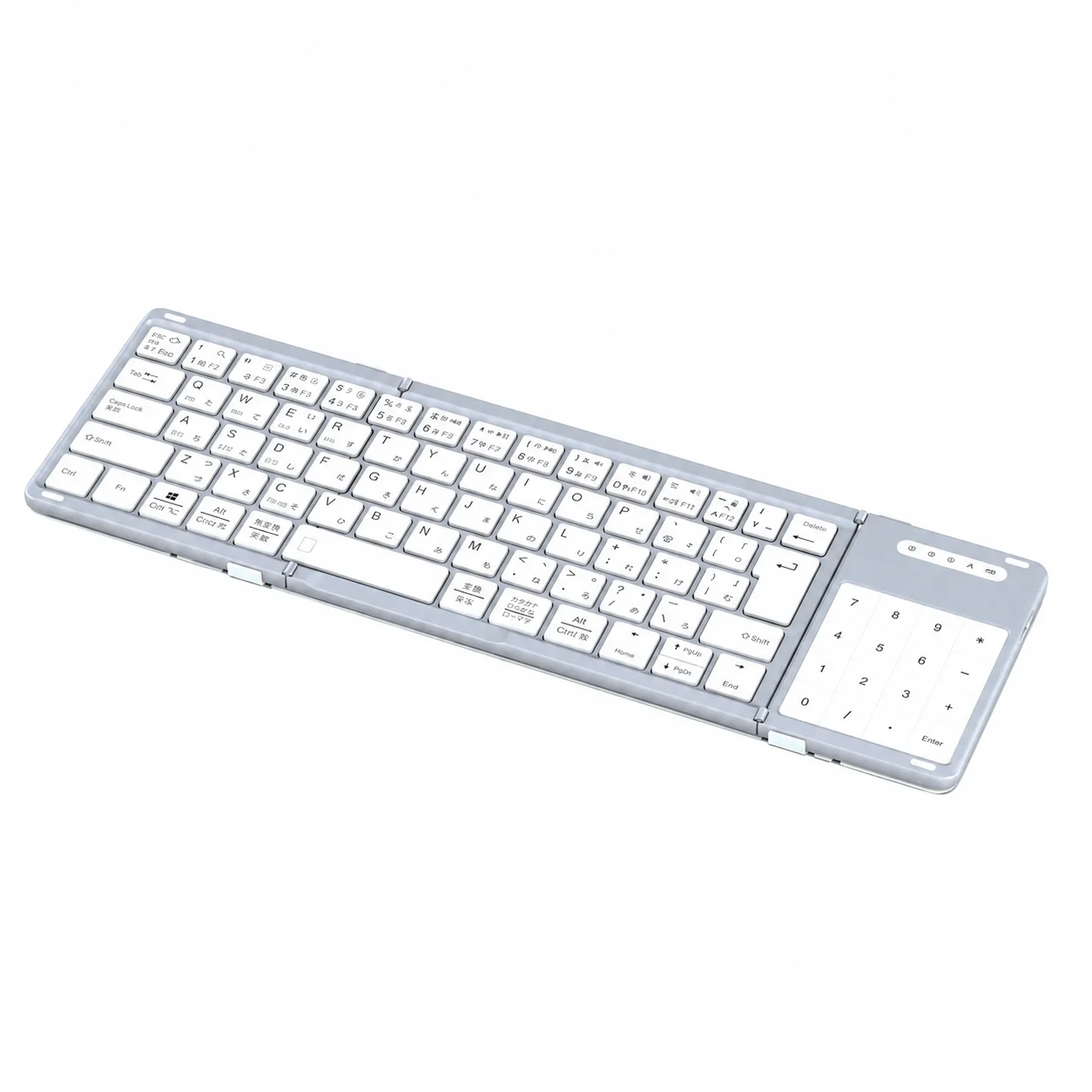 EWIN 三つ折りたたみ式ワイヤレスキーボード、右にテンキー付き