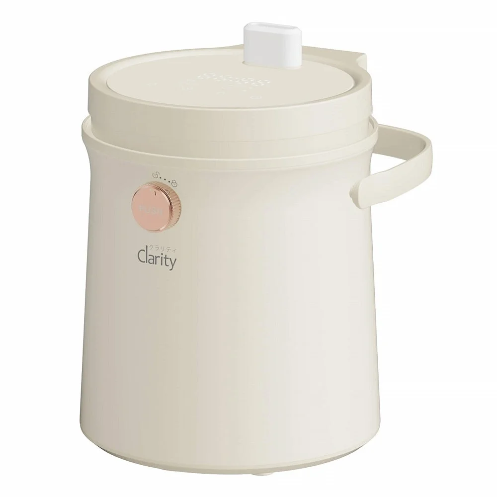 オフホワイトのスチーム式加湿器『クリーンポット（h2338IV）』の外観