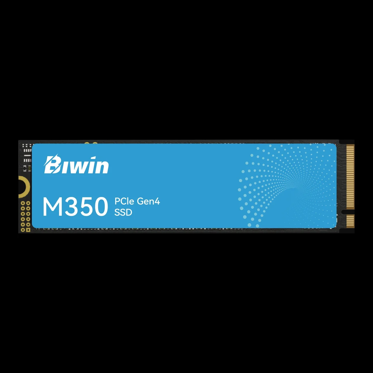 BIWIN M350 PCIe Gen4 SSD。青いラベルのM.2タイプ