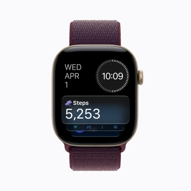 Apple Watch Series 12の文字盤に歩数5,253を表示した画面