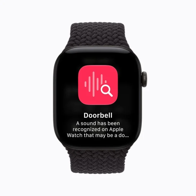 Apple Watch Series 12のサウンド認識で「Doorbell」通知を表示した画面