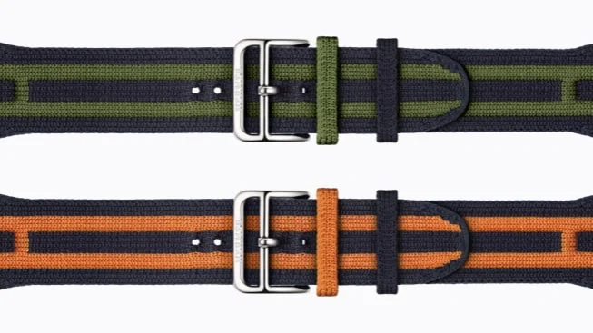 Apple Watch Hermèsのロカバール・クラブ。紺地に緑とオレンジの2本のバンド