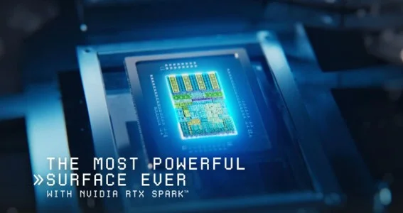 NVIDIA RTX Spark Superchipを思わせる青く光るチップのビジュアル