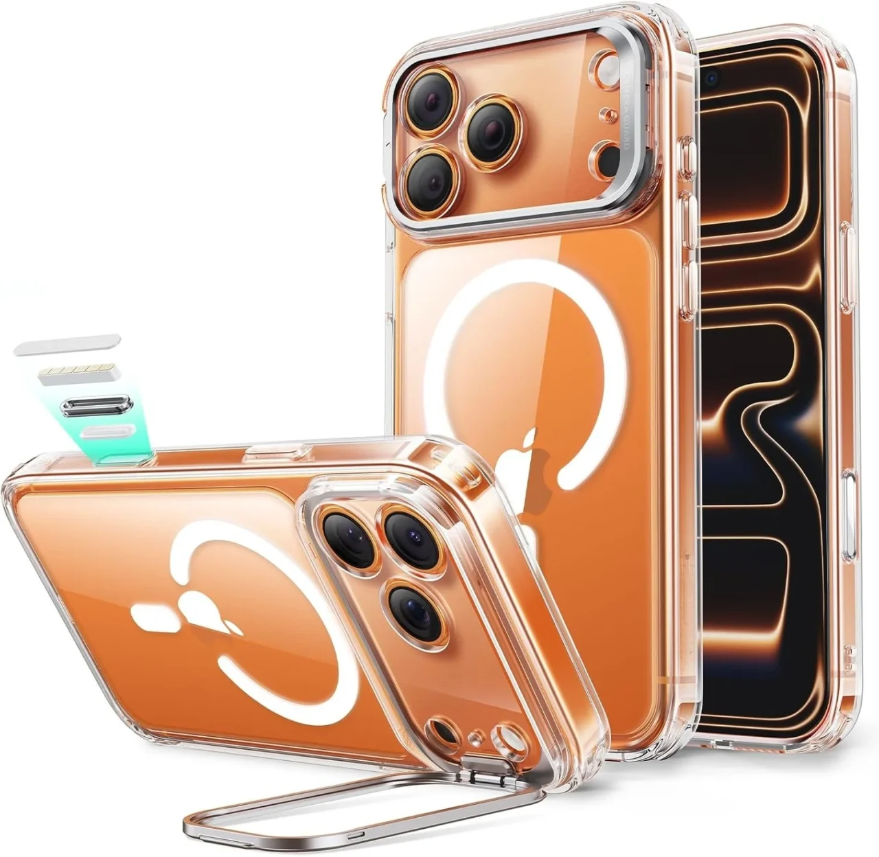 ESR Classic ハイブリッドマグネットケース、クリアなiPhoneケースと隠れスタンド