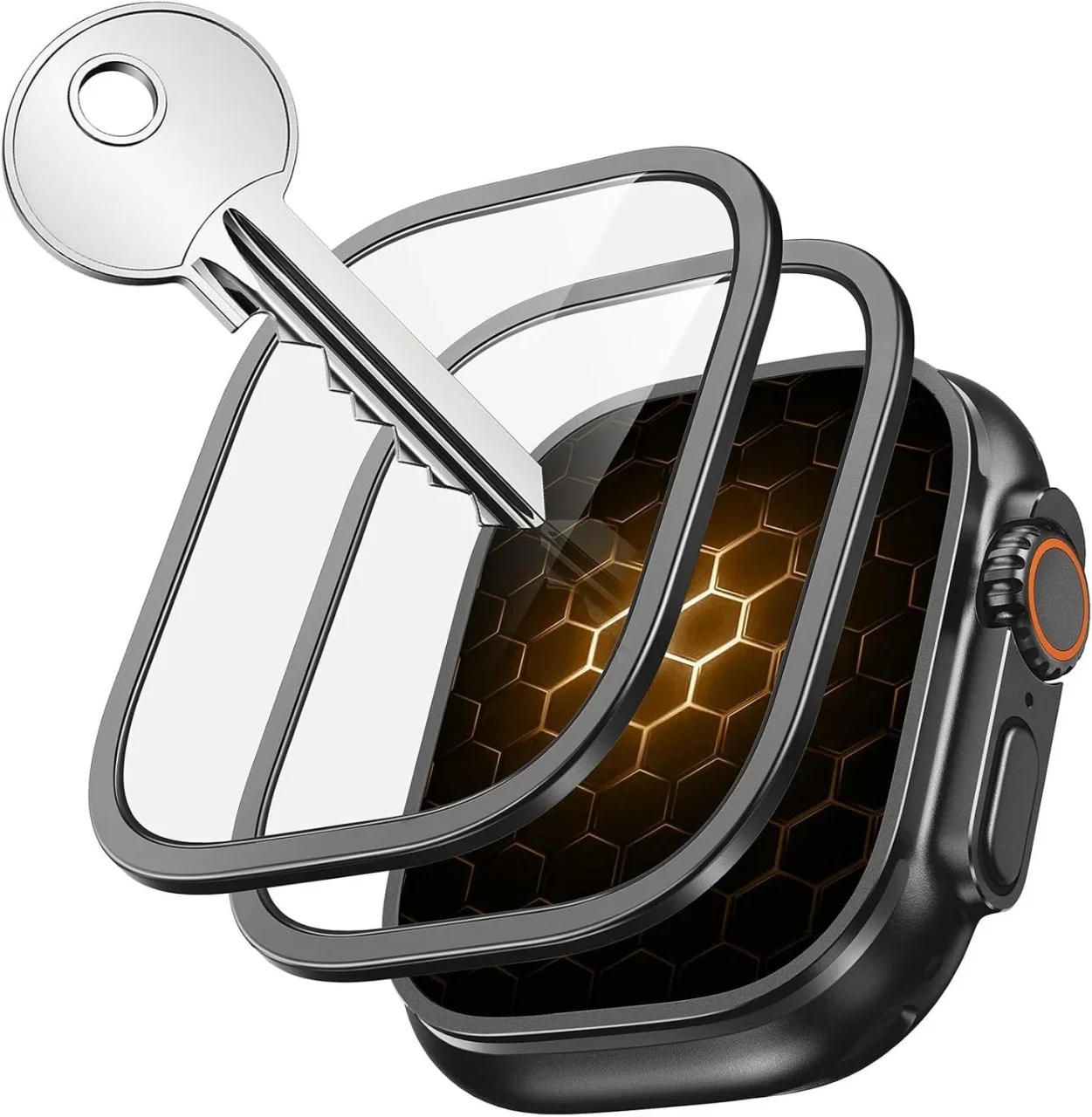 ESR Armorite® Pro スクリーン保護フィルム（ベゼル）と鍵、Apple Watch Ultra