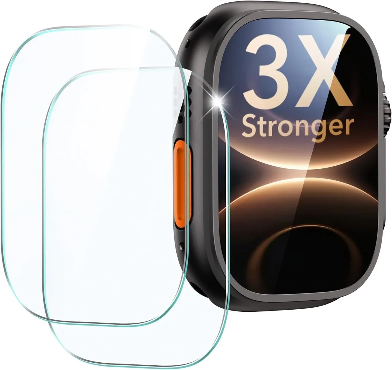 ESR Armorite® Pro スクリーン保護フィルム。ガラスフィルム2枚とApple Watch