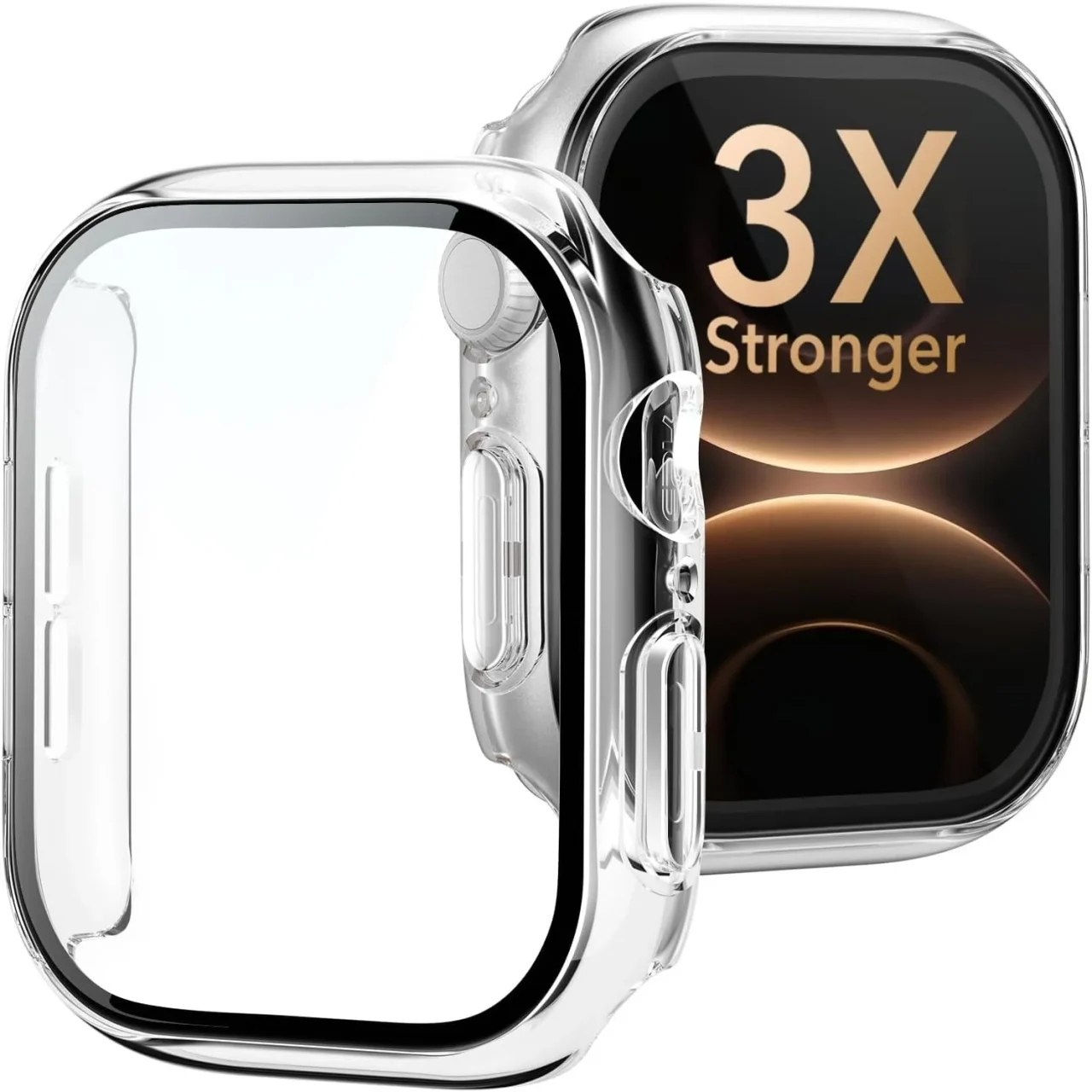 ESR Armorite® Proケース（保護フィルム付き）の透明なApple Watch用ケース