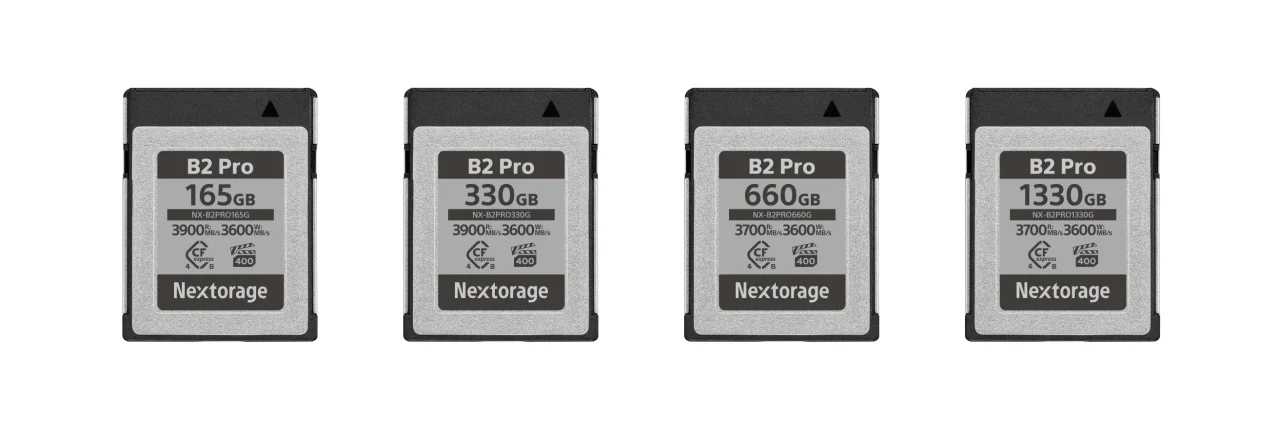 Nextorage NX-B2PROシリーズ CFexpress Type Bカード4枚(165〜1330GB)