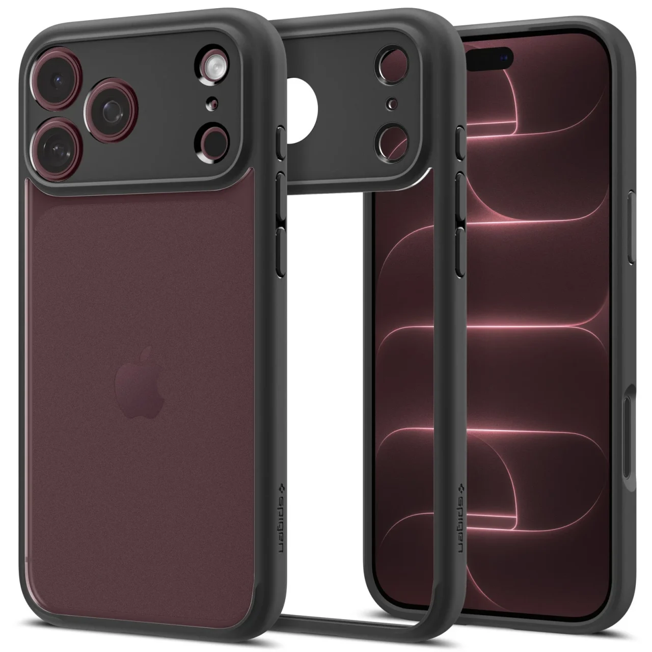 iPhone 18 Pro ウルトラ・ハイブリッド 黒フレームの半透明ケース