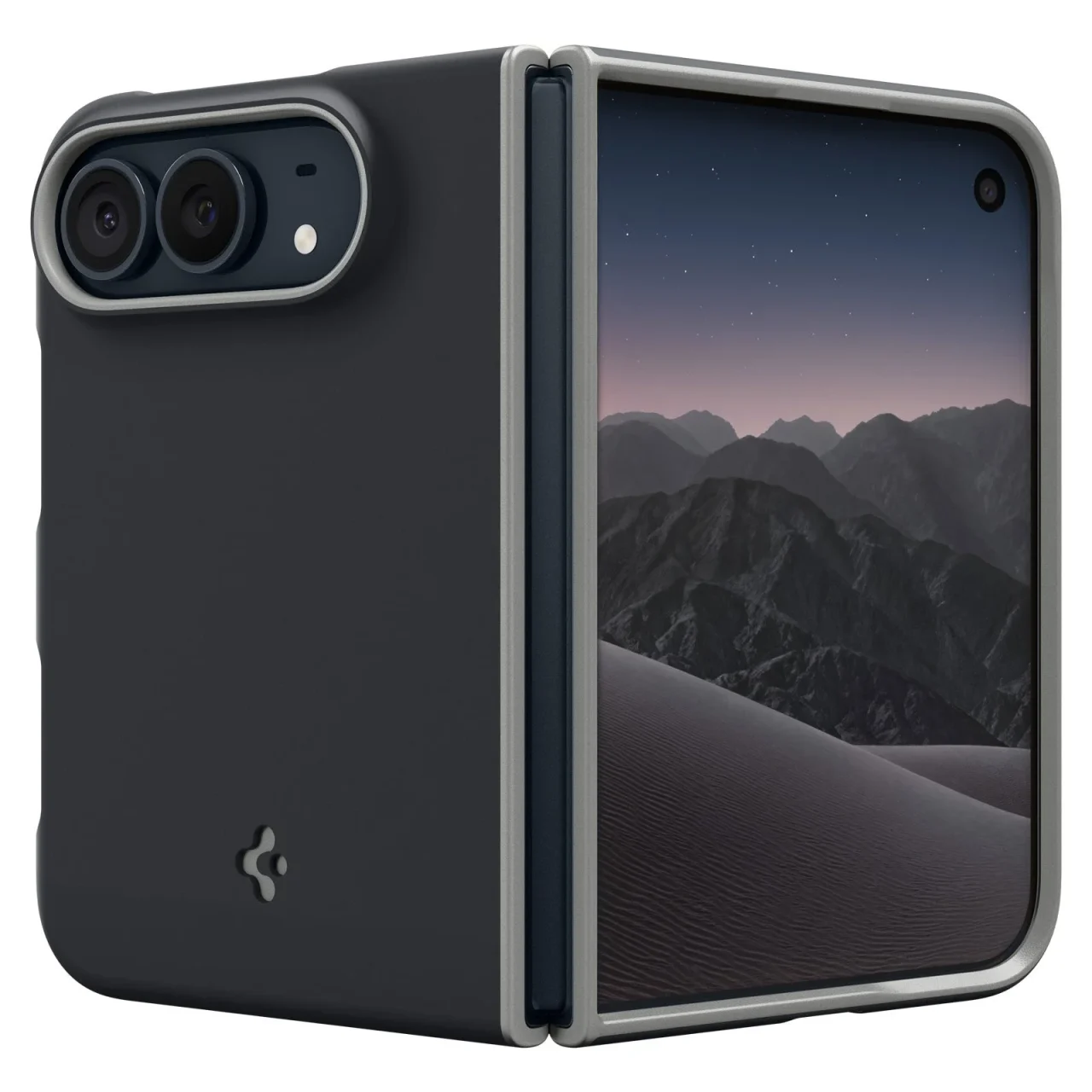 iPhone Duo ナノポップ・マグフィットのケースを付けた折りたたみ端末
