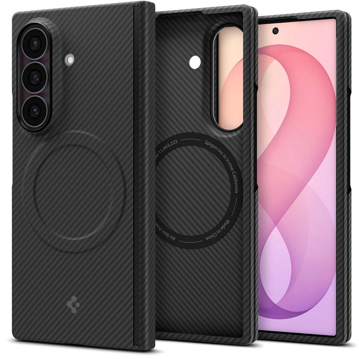 Galaxy Z Fold8 Ultra エアスキン・アラミド・マグフィットの黒いケース