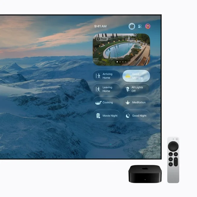 Apple TV 4KとSiri Remote、テレビにホーム操作画面を表示