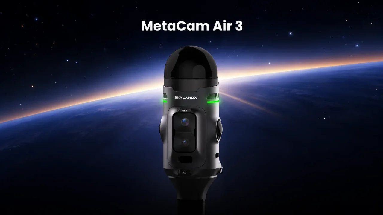 宇宙を背景にしたハンドヘルド3Dスキャナー MetaCam Air 3