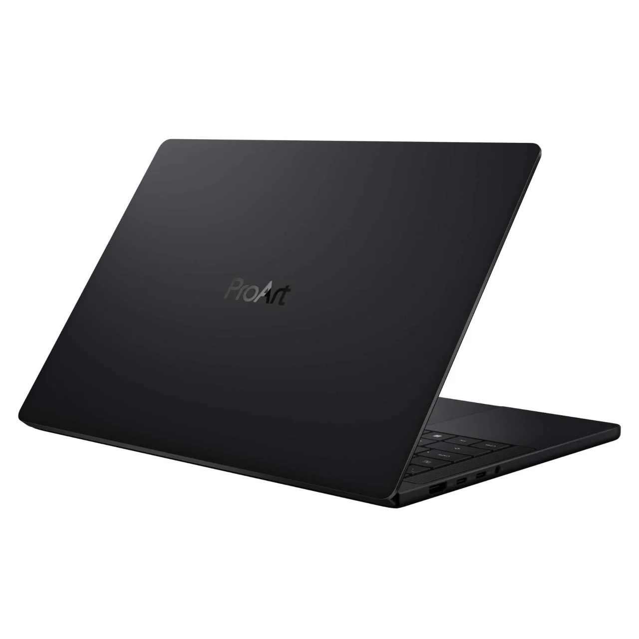 ProArt P14 (H7407) ナノブラックの背面。黒い天板にProArtロゴ