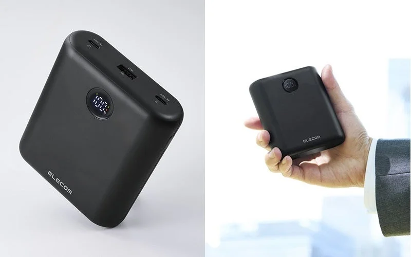 DE-C98L-12000BK(ブラック)の本体と、手に持った大きさの比較