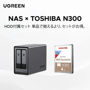 DXP2800 東芝 N300 4TB 1台セット。2ベイNASと東芝N300 HDD