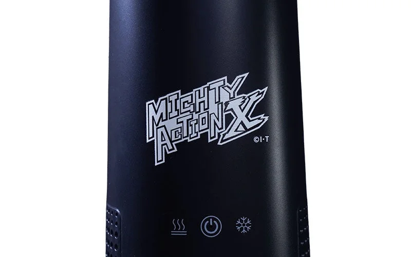 プロトマイティアクションXオリジンの黒い本体にMIGHTY ACTION Xロゴと操作アイコン