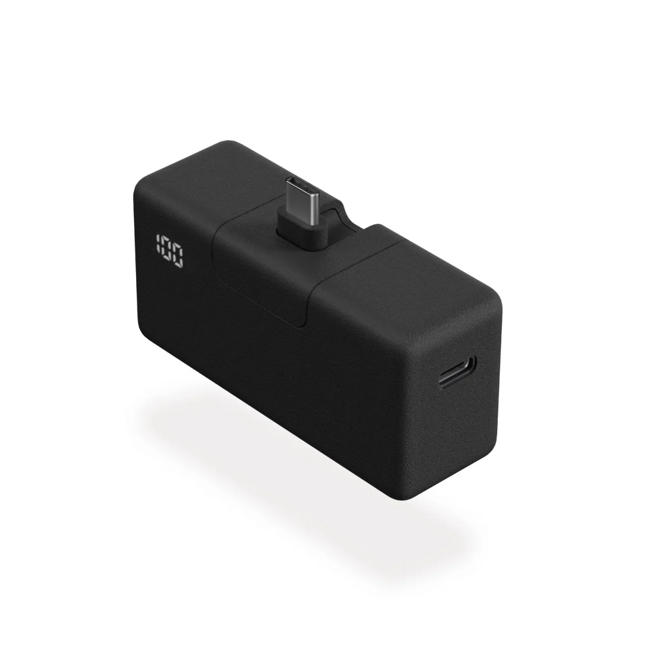 CIO Mate Powerbank004 黒、折りたたみ式USB-C端子を立てた状態