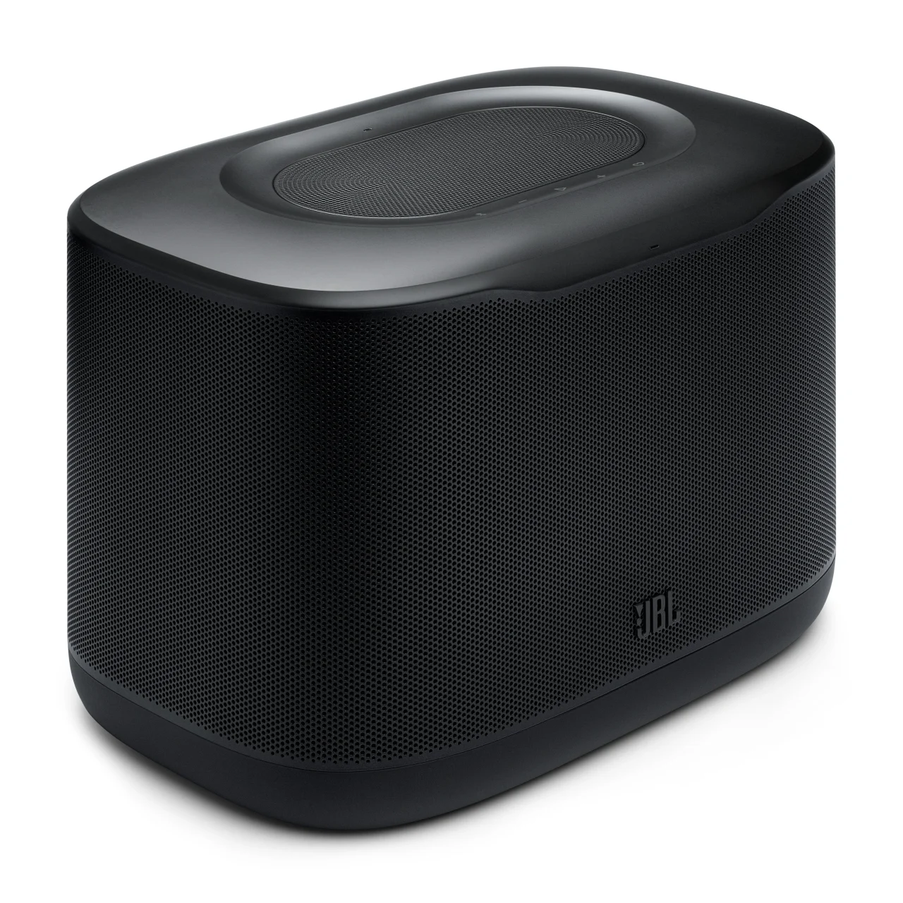 JBL COVE X1 ブラック。メッシュグリルの丸みある箱型スピーカー