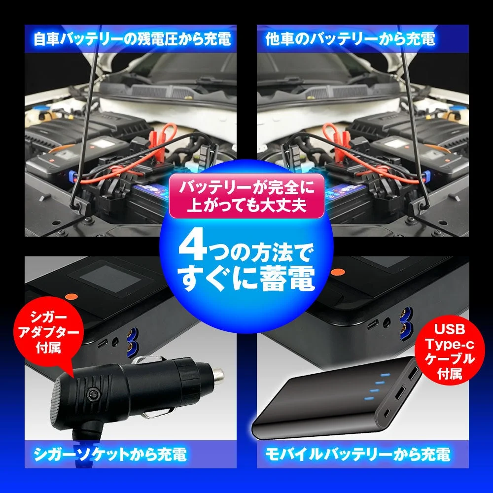 バッテリーが完全に上がっても大丈夫。4つの方法で蓄電できる充電方法の説明