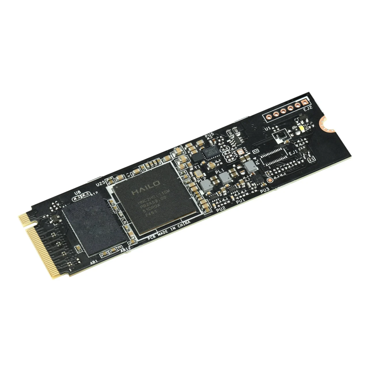 ASUS UGen300 M2 AI Module 8GB LPDDR4の黒い基板とHAILOチップ