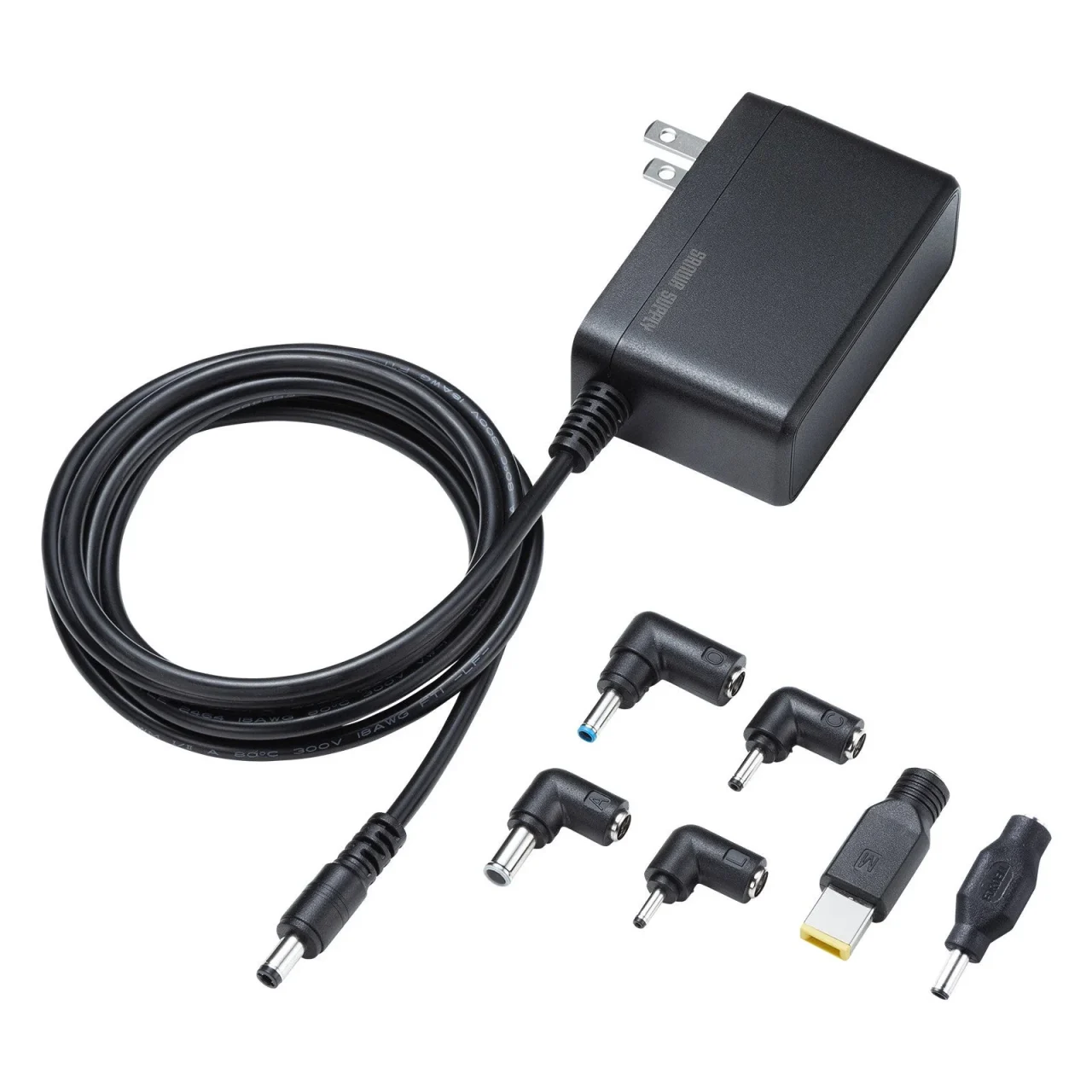 ノートパソコン用ACアダプタ ACA-DC116MLと6種の変換プラグ
