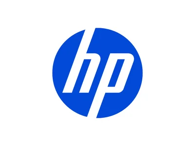 青い円の中に白抜きで「hp」と描かれたHPのロゴ