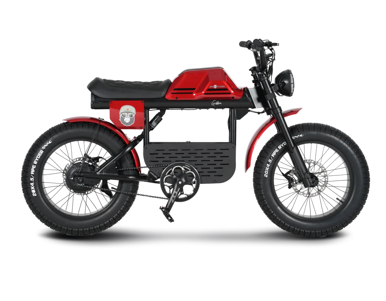 APE RYDERのE-BIKE「GIBBON（ギボン）」赤い車体の側面