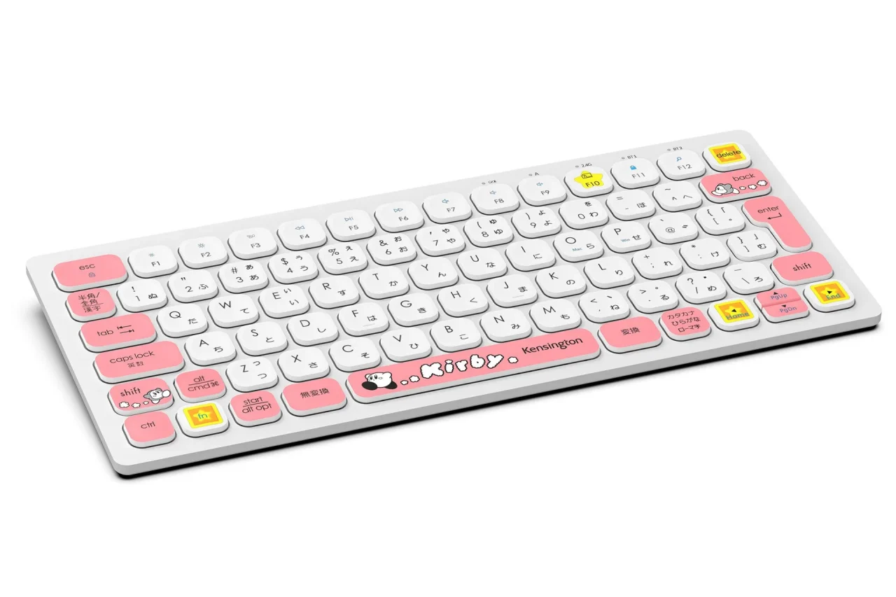 星のカービィ ワイヤレスコンパクトキーボード ダッシュの斜め全体