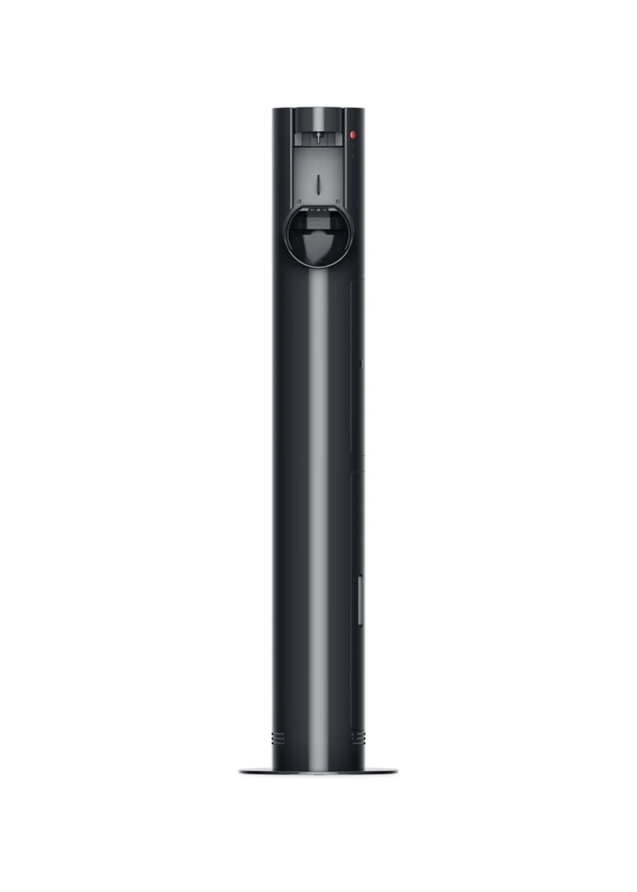Dyson Auto-empty Dok™の黒い縦長のドック本体を正面から見た様子