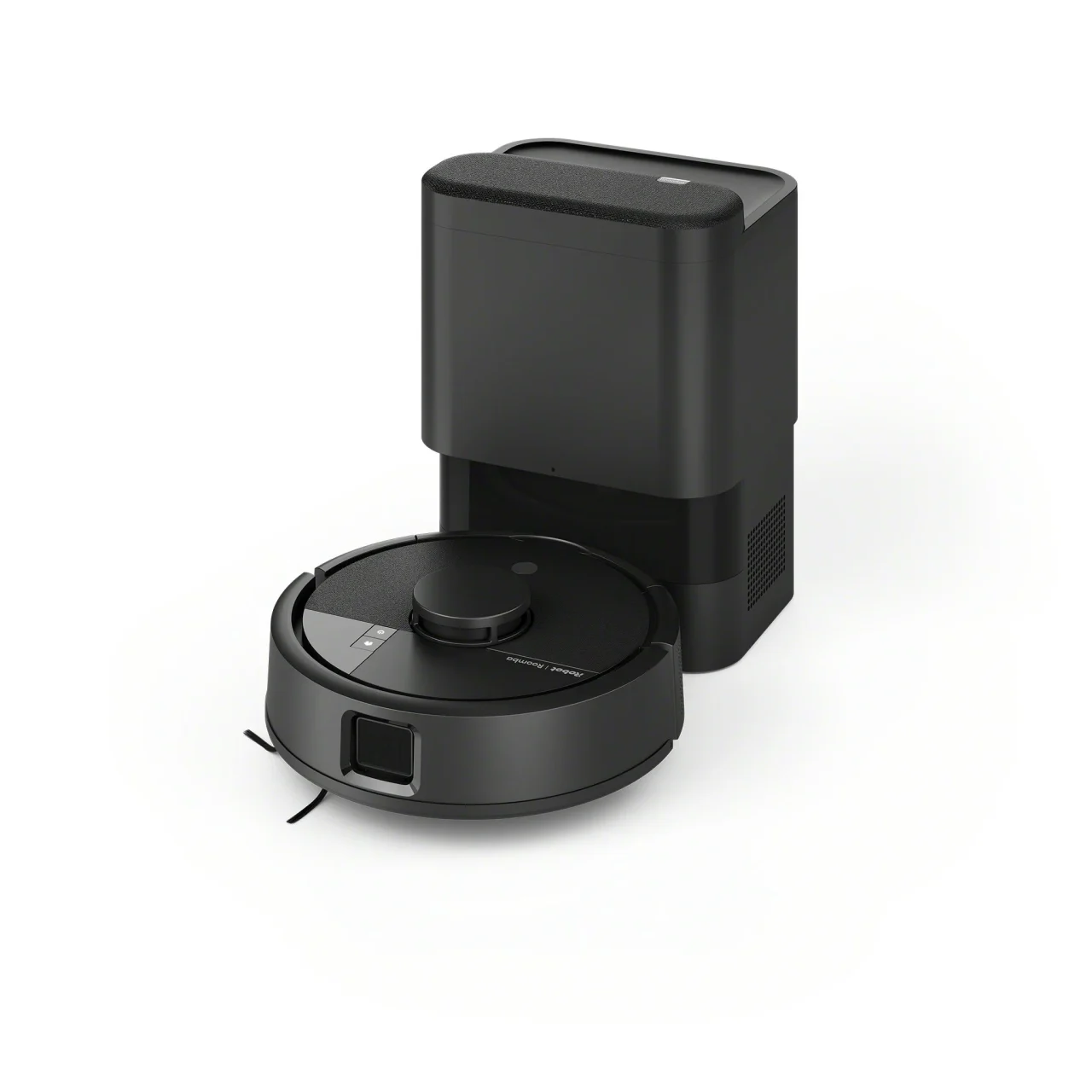 Roomba Mini AutoEmpty 充電ステーション KUROの黒い本体とステーション