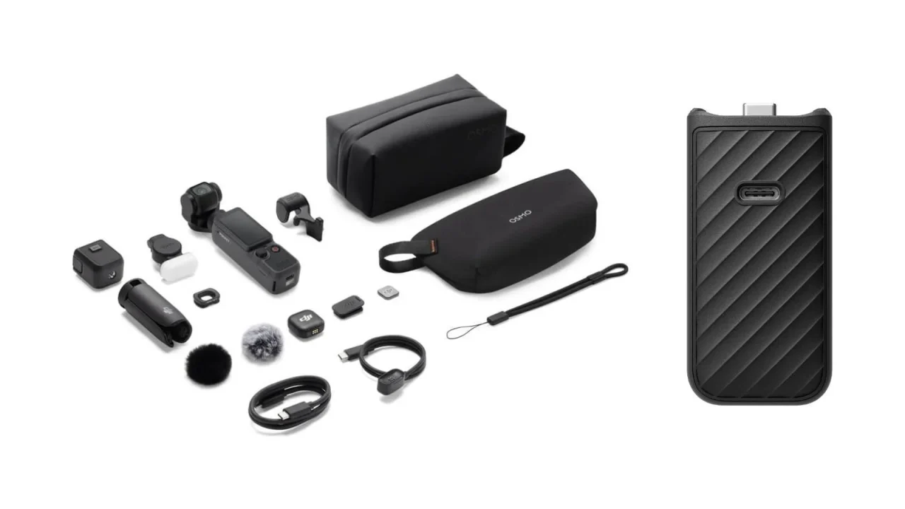 Osmo Pocket 4 クリエイターコンボ（バッテリーハンドル付き）の構成品