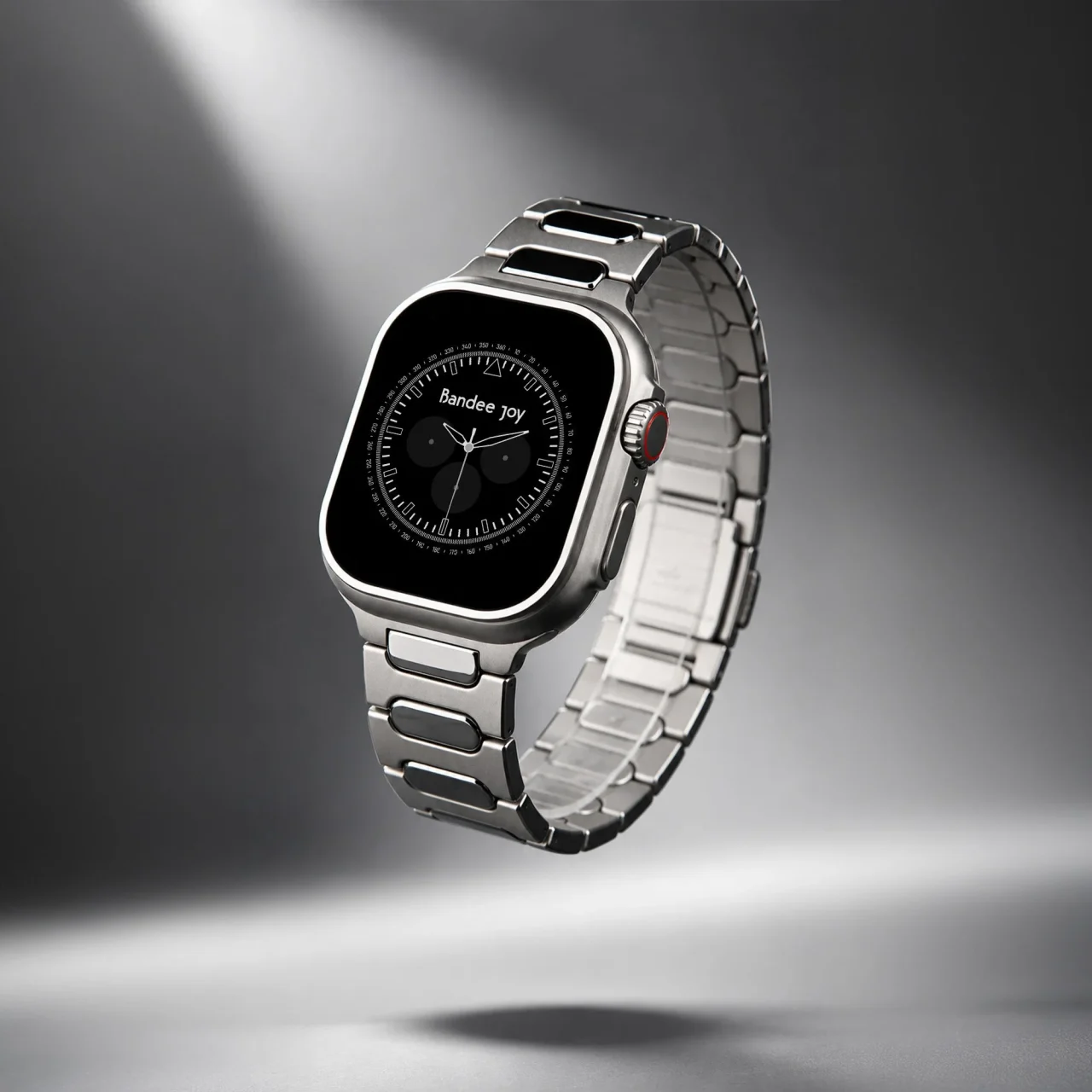 Bandee Joy BRIGHTシリーズのメタルバンドを着けたApple Watch