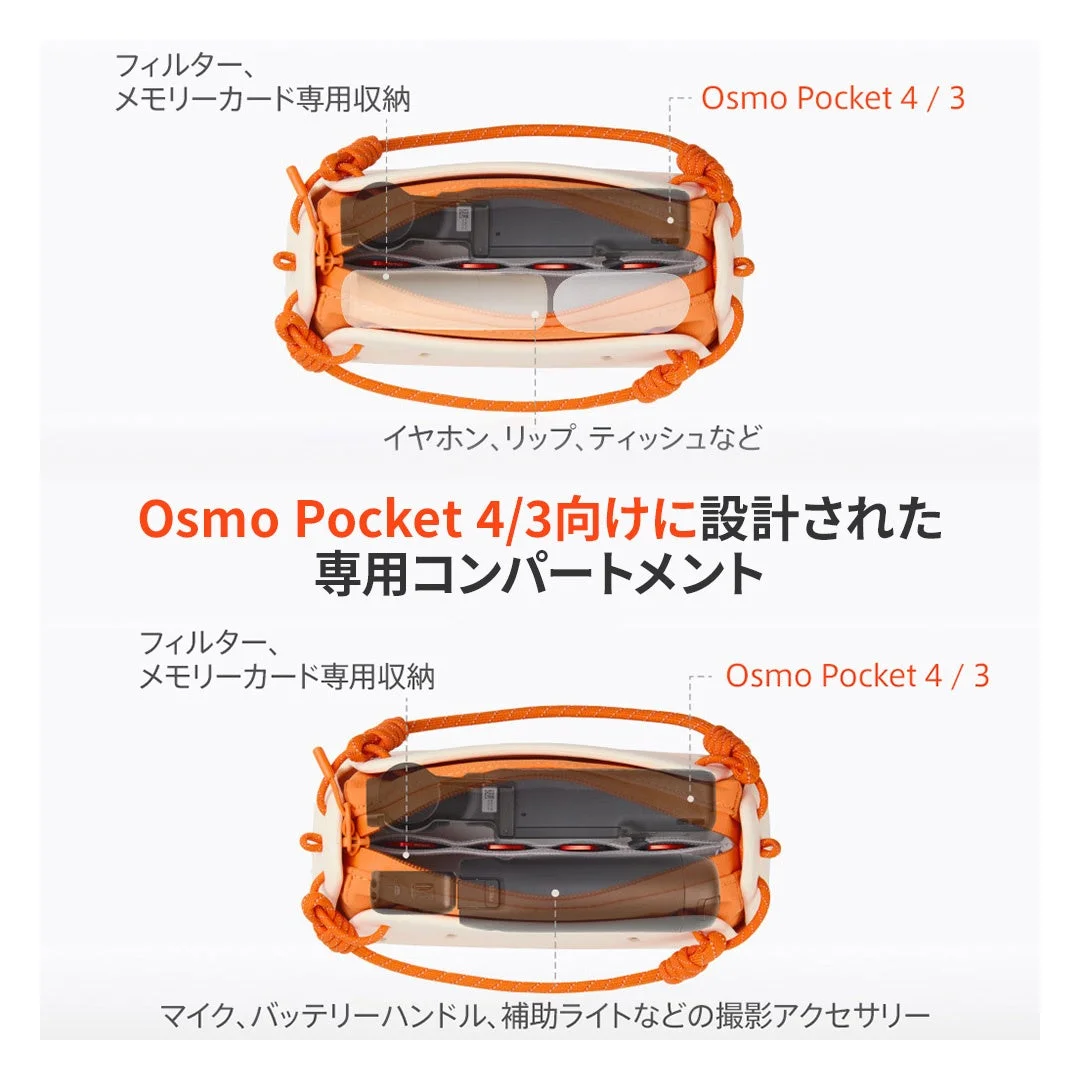 Osmo Pocket 4/3向け専用コンパートメントの内部を示す上面図