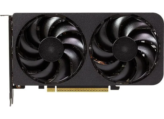 Crowxis CXA-RX9060XT-16G/DF/BK 黒いデュアルファンのグラフィックボード正面