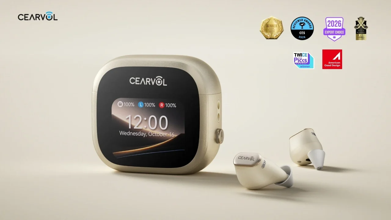 CEARVOLのタッチスクリーン付き充電ケースと完全ワイヤレス型イヤホン