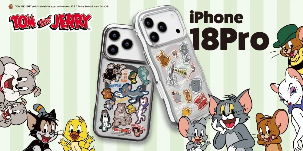 トムとジェリー iPhone 18Pro用ケース2種とキャラクター