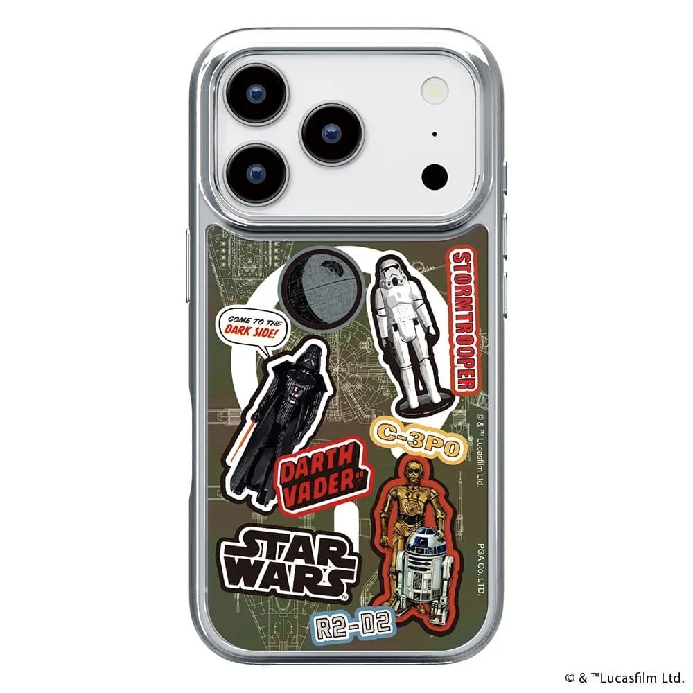 STAR WARSデザインのハイブリッドケースを付けたiPhone背面