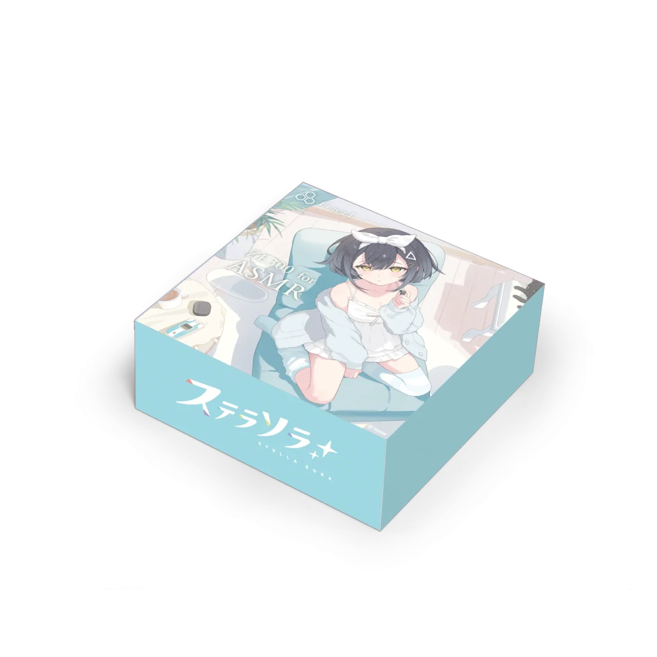 ステラソラのコハクイラストが描かれた水色のパッケージ箱