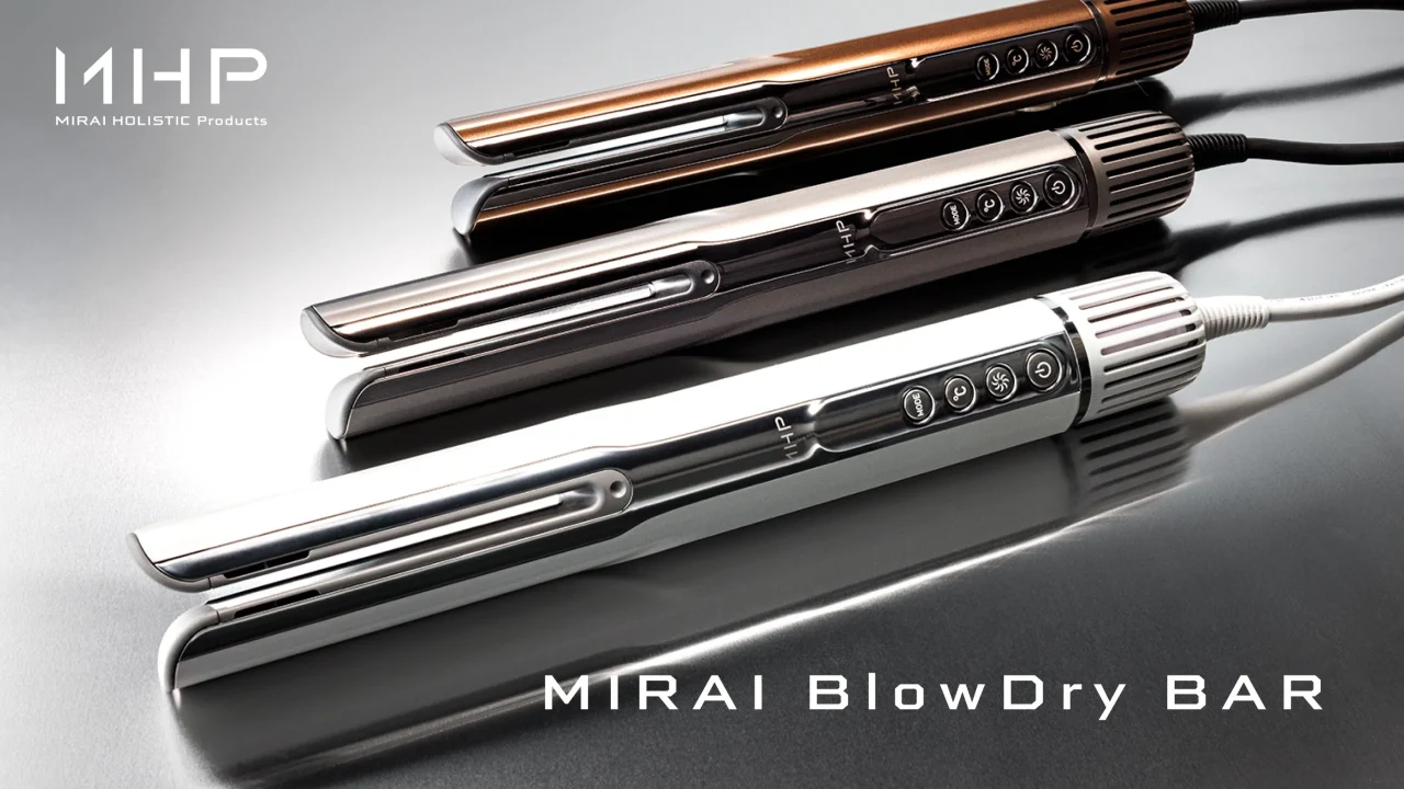 MIRAI BlowDry BAR（ミライ ブロードライバー）の3色の二股型ドライヤー