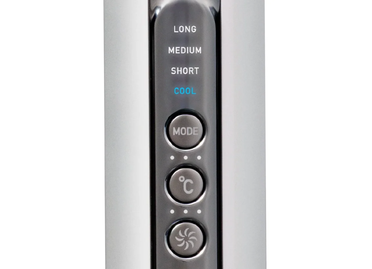 ミライ ブロードライバーのプロドライモード操作パネル。LONG/MEDIUM/SHORT/COOL表示とボタン