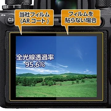 超低反射・高透明:ARコート有無を比較したカメラ背面液晶、全光線透過率95.6%