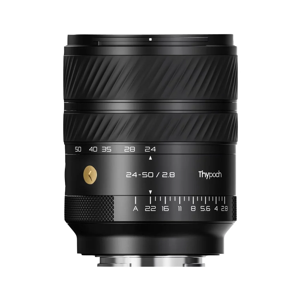Thypoch Voyager AF 24-50mm f/2.8 ズームレンズの黒い鏡筒