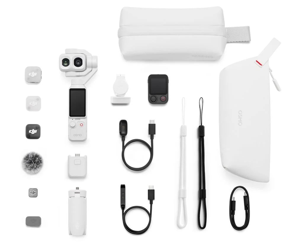 Osmo Pocket 4P Vlog コンボ（パールホワイト）の本体と付属品一式