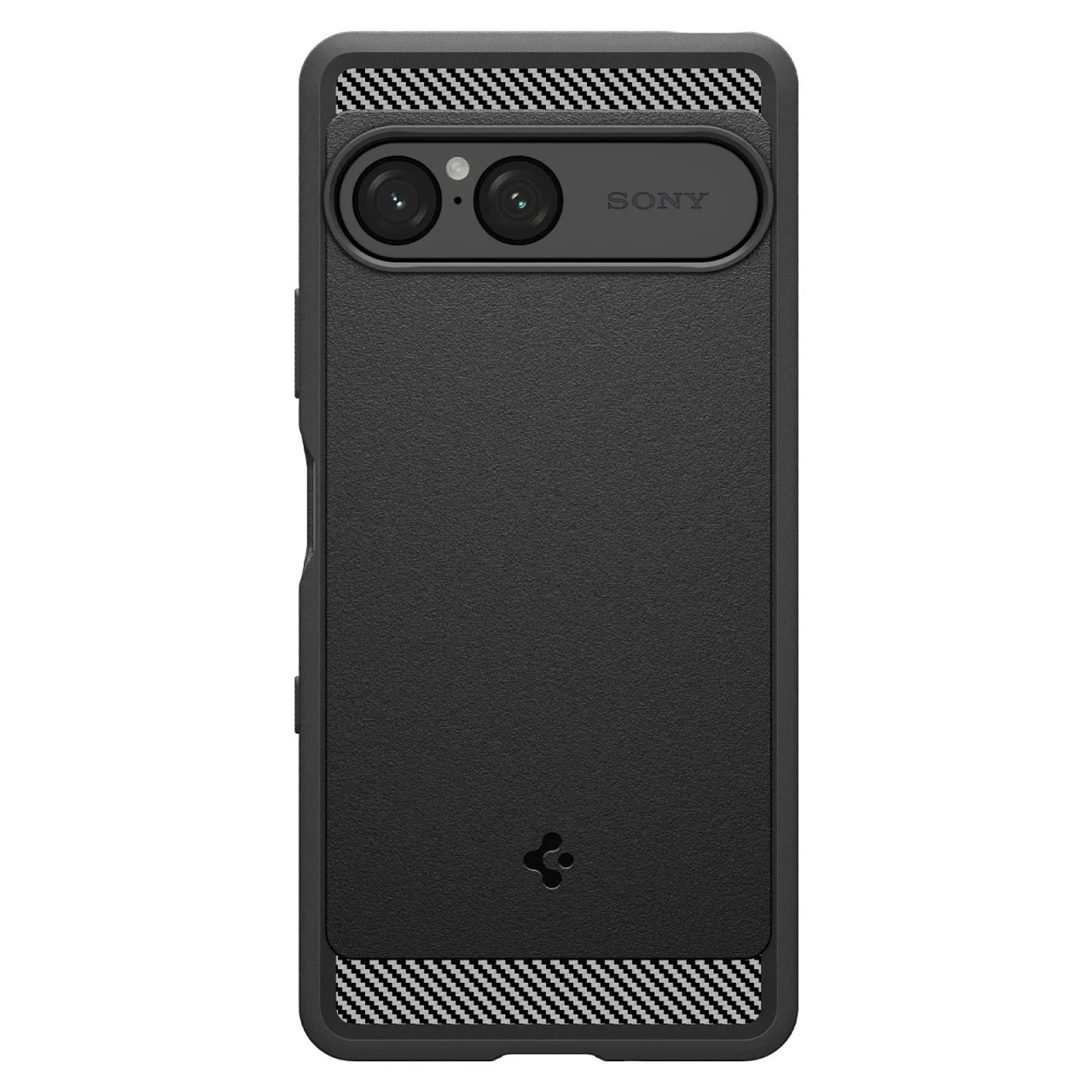 Xperia 10 VIII ラギッド・アーマー。マット・ブラックのTPUケース背面