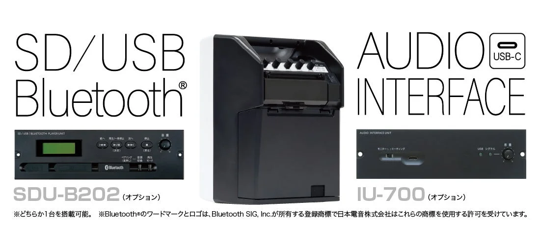 WA8シリーズ本体と、オプションのSDU-B202・IU-700ユニット