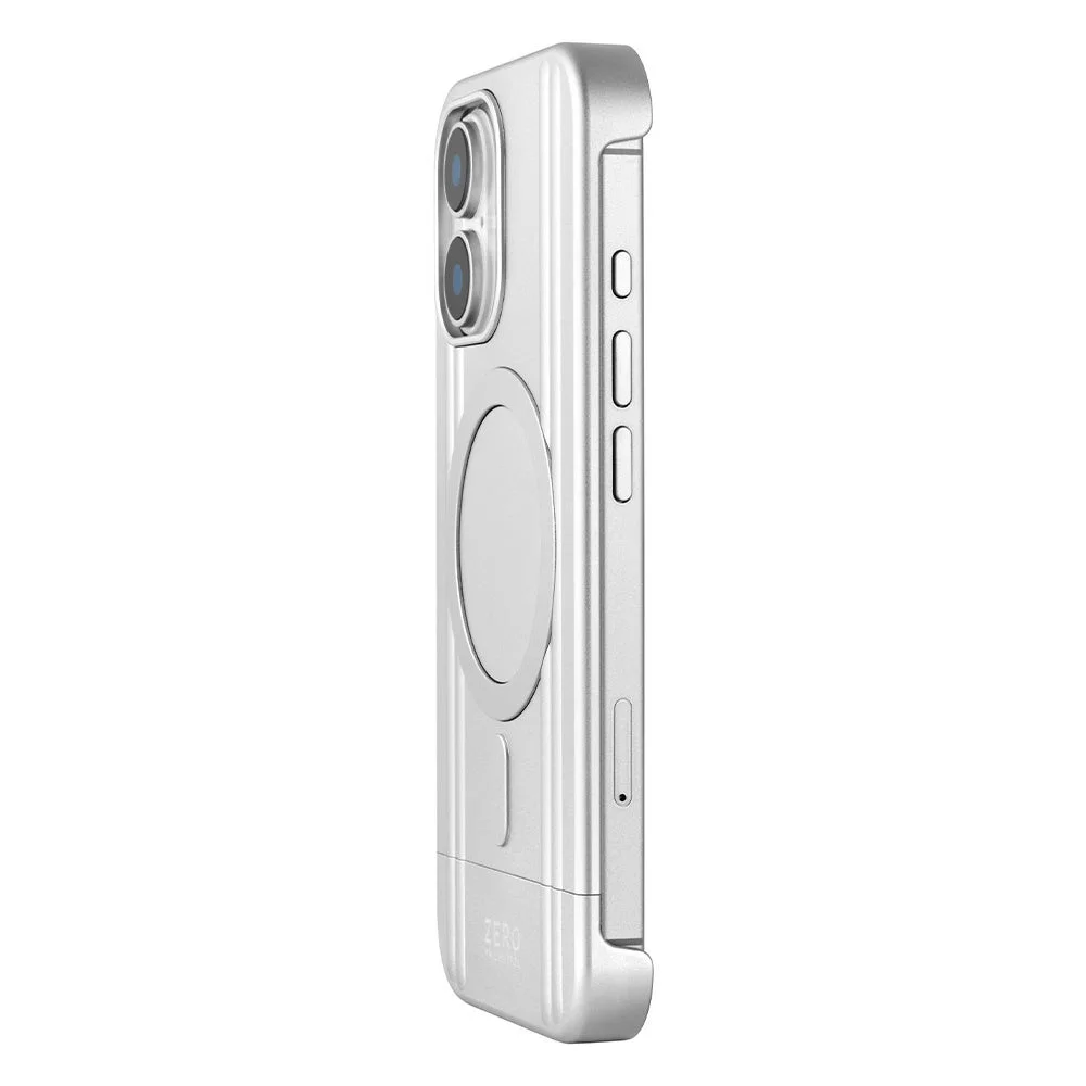 高強度6000番系アルミ合金を採用したシルバーのiPhoneケースの側面