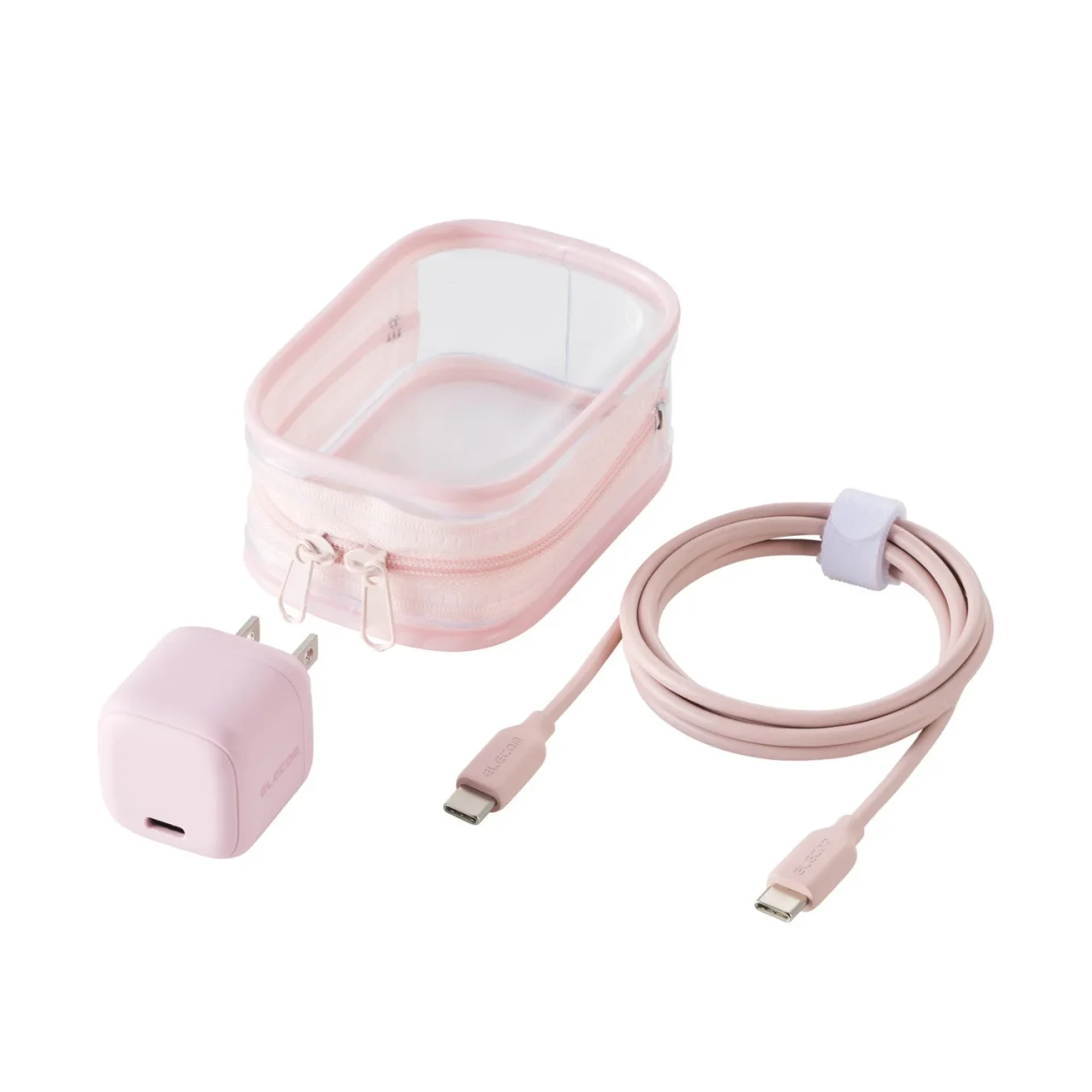 MPA-AC13720PN ピンクのAC充電器、Type-Cケーブル、ポーチのセット